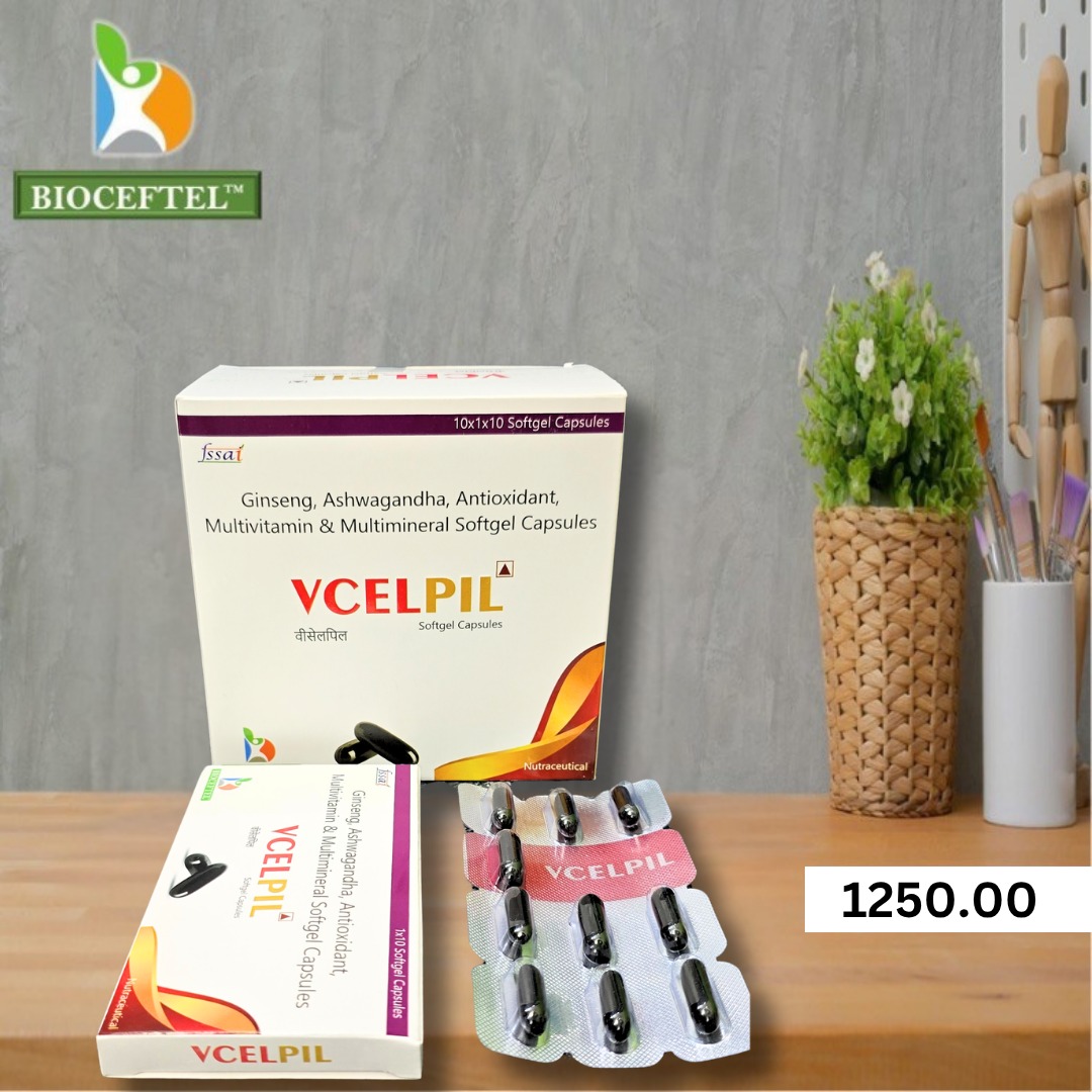 VCELPIL - Ginseng, Ashwagandha Multivitamin Capsules by Bioceftel